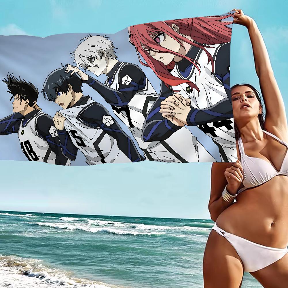 Anime Blue Lock Microfiber Blanket Quick Drying Beach Towels Oversized Printing Super Absorbent Pool Towel Blanket