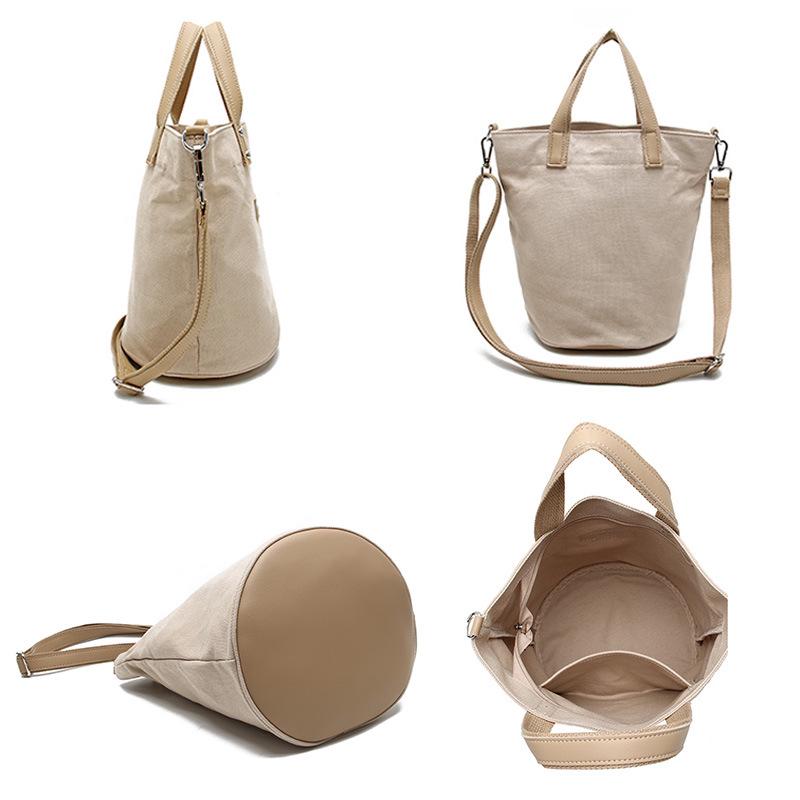 Bucket bag Women's spring canvas bag Cloth bag Fashion student messenger bag