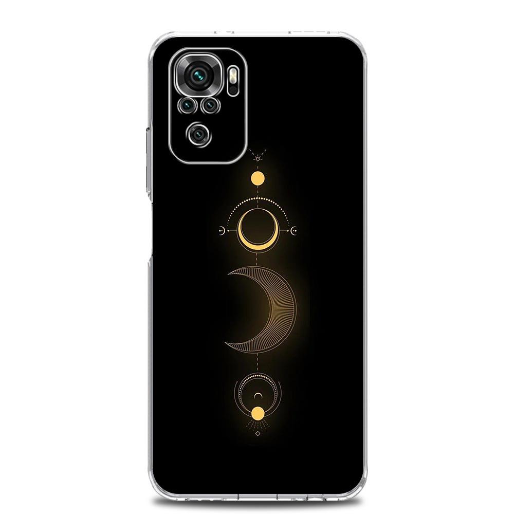 Capa de Celular Minimalista Desenho Sol Lua Para Xiaomi Redmi Note 15 14 13 12 4G 10 11 Pro Plus 5G 14C 13C 12C 10C 9A