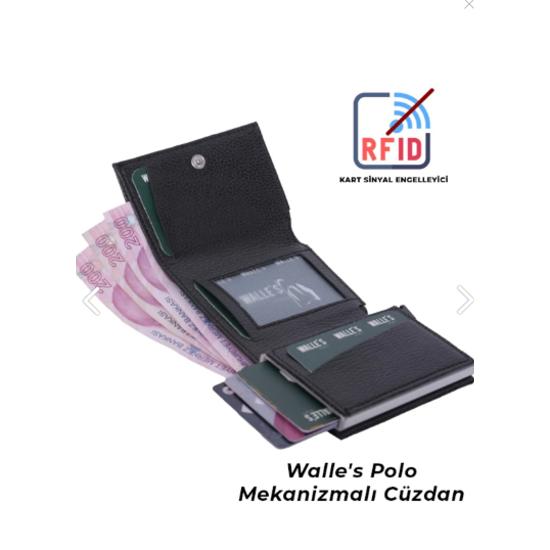 Dark Deri Otomatik Mekanizmalı Rfid Korumalı Çıtçıtlı Unisex Para & Kartlıklı Cüzdan