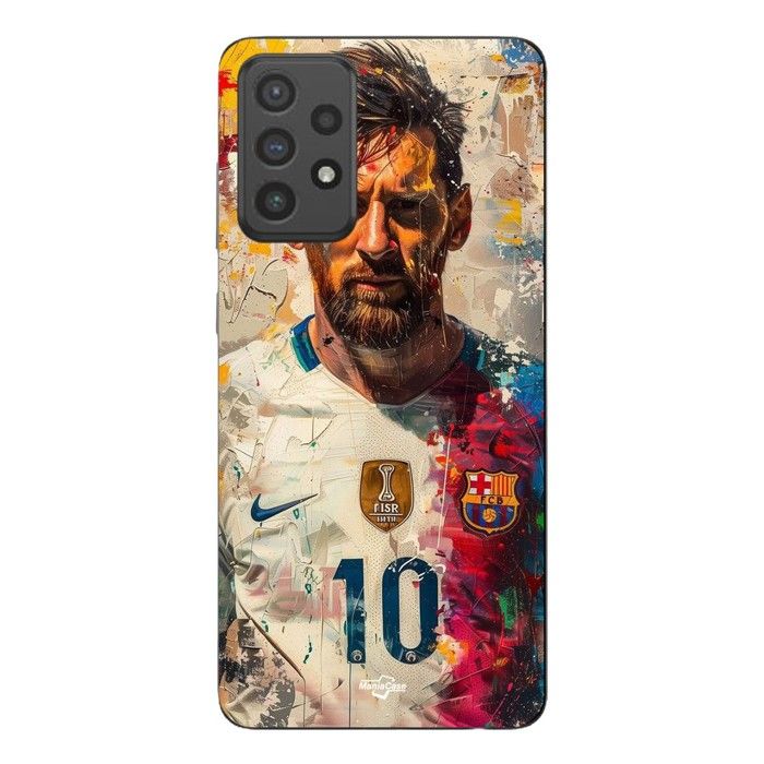 Telefoonhoesje - MANIACASE - Samsung Galaxy A33 5G - Siliconen TPU - Zwart - Messi Barcelona 10