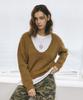 AENE Brushed Wool Deep U-Neck Knit (Purple)