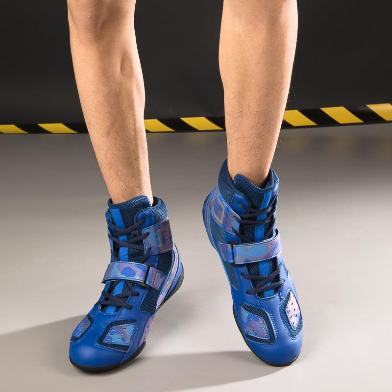 Unisex Boxing Boots High-top Leather Breathable Lightweight Fan Boxing Boots Combat Training Shoe Motorcycle Boots Youth Boxing Shoes