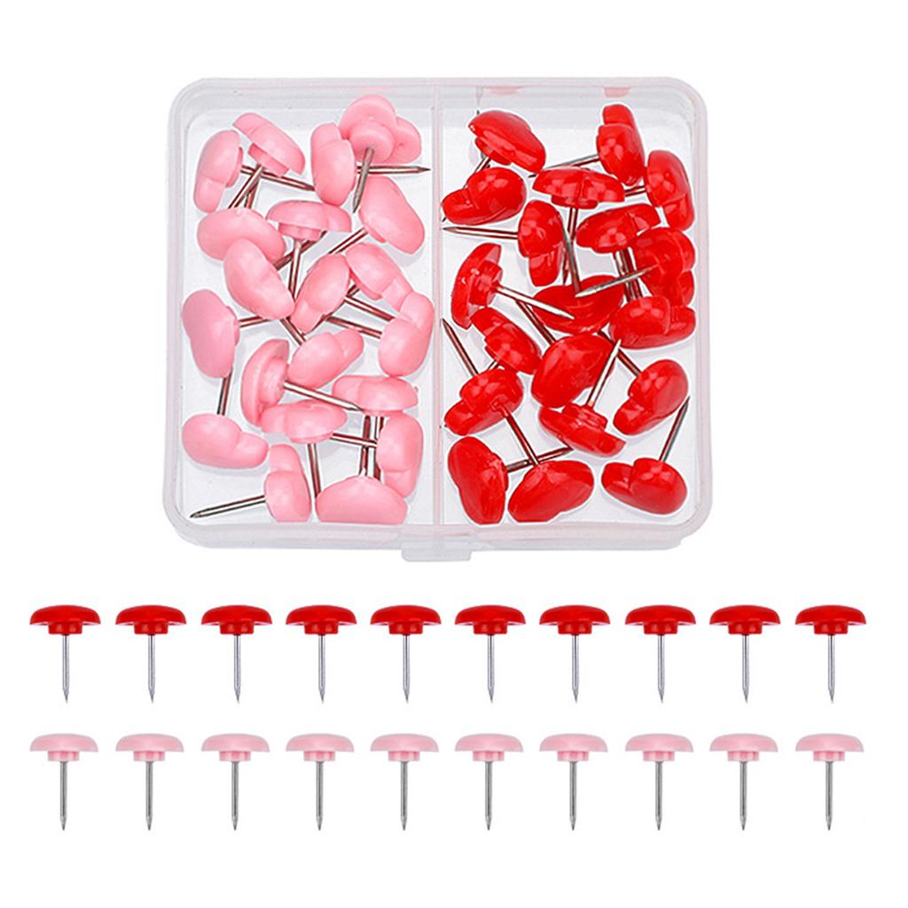20-380Pcs Colorful Push Pins Thumb Tacks for Cork Board Wall Hangings Heart Push Pin Flat Push Pin Beads Head Map Pin