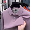 Pierre Cardin Men's Solid Long-Sleeve Lapel Polo Shirt