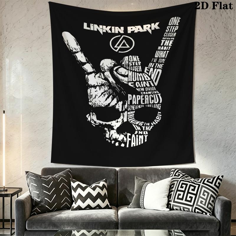 Linkin Park Wall Tapestry Aesthetic Wall Hanging Printed Fabric Blanket Decorative Tapestries for Bedroom Living Room Home Decor