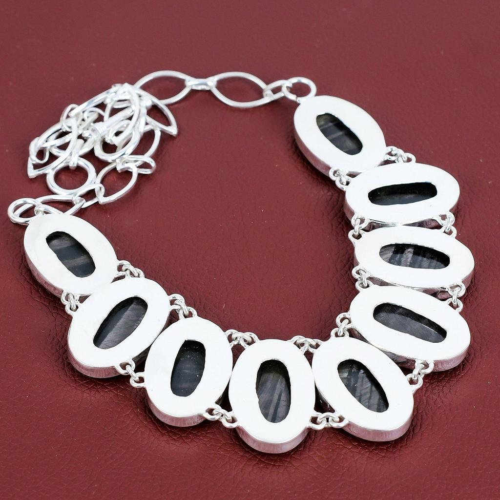 Hypersthene gemstone necklace 925 sterling silver necklace adjustable chain necklace hypersthene jewelry gifts for mother handmade necklace