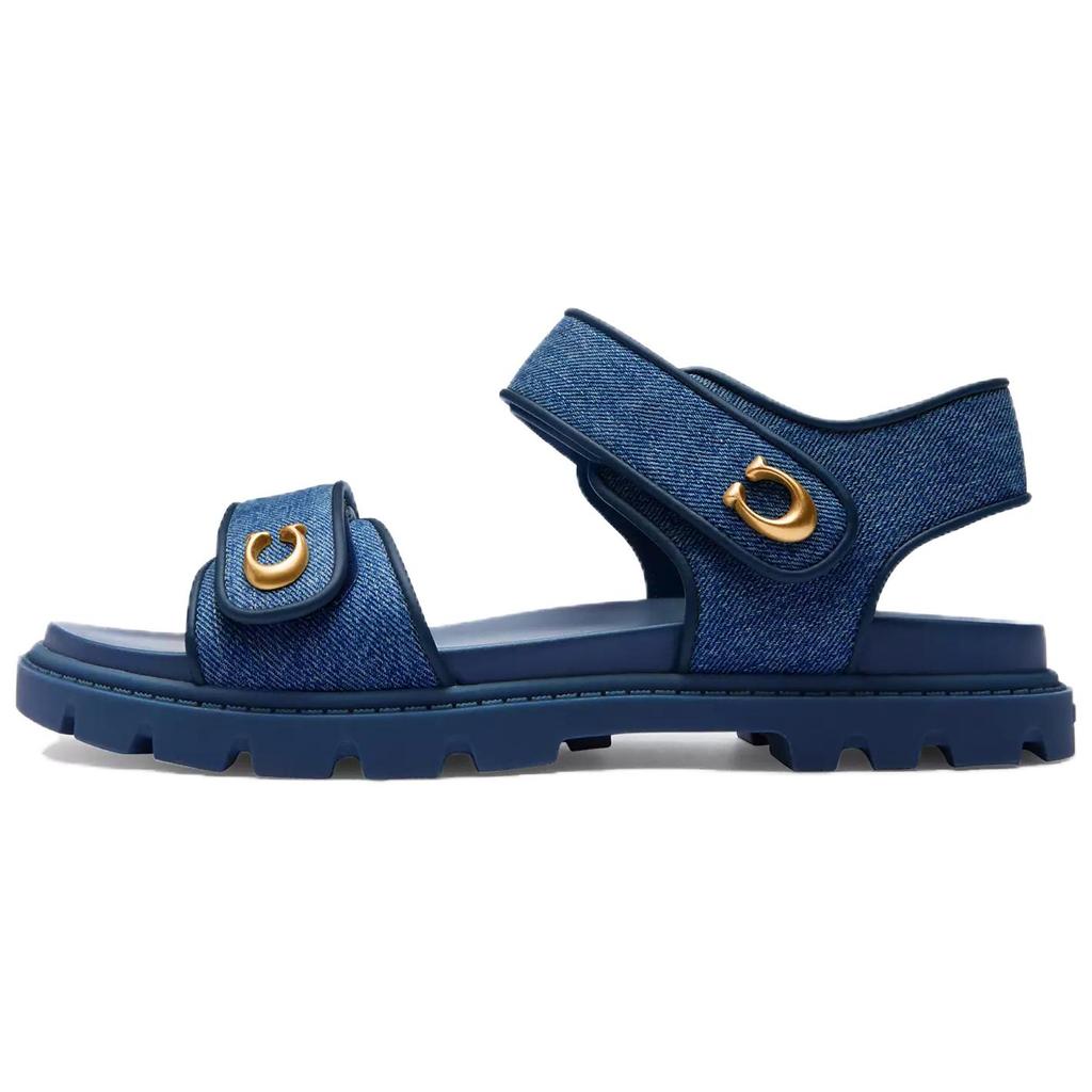 Coach Brynn Round Toe Velcro Strap Sandals Women Sandals Blue CT196-DEB