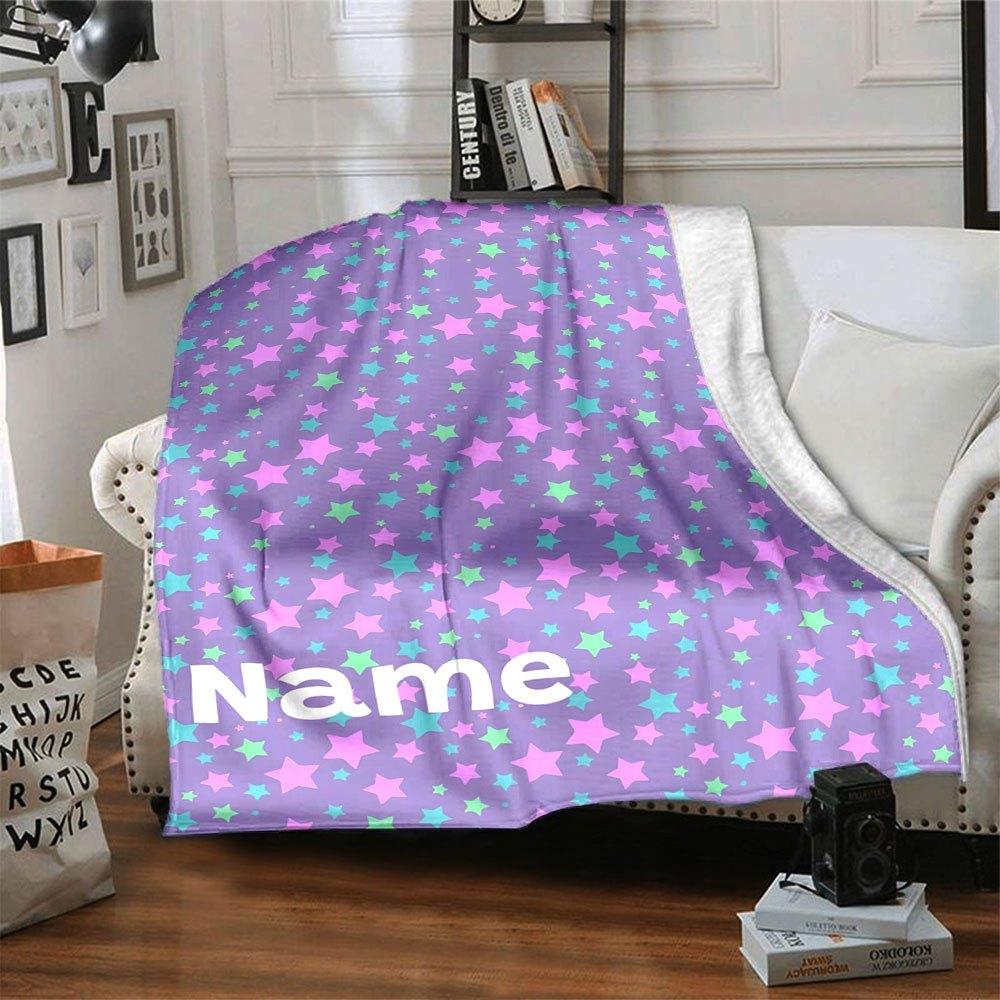Star Pattern Home Customize Your Name Blankets Soft And Cozy For All Seasons Perfect For Picnics Sofa Office Bed And Living Room Ideal Gift For