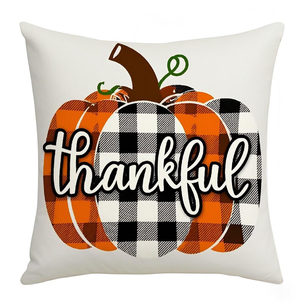Thanksgiving Digital Letter Printed Harvest Festival Atmosphere Pillow Decoration Living Room Home Pillow Cushion Cover