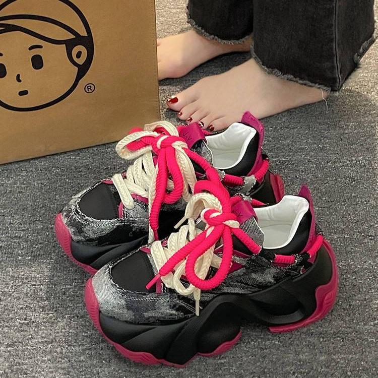 Women's Chunky Sneakers Original Casual Shoes Designer Height Increasing Sports Shoes for Women Lace Up Platform Vulcanize Shoes