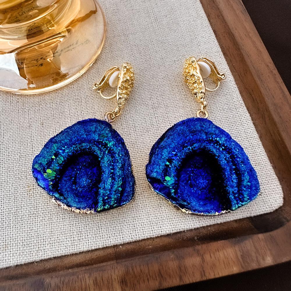 Vintage Französische Ohrclips mit ovalen Perlen für nicht-durchstochene Ohren