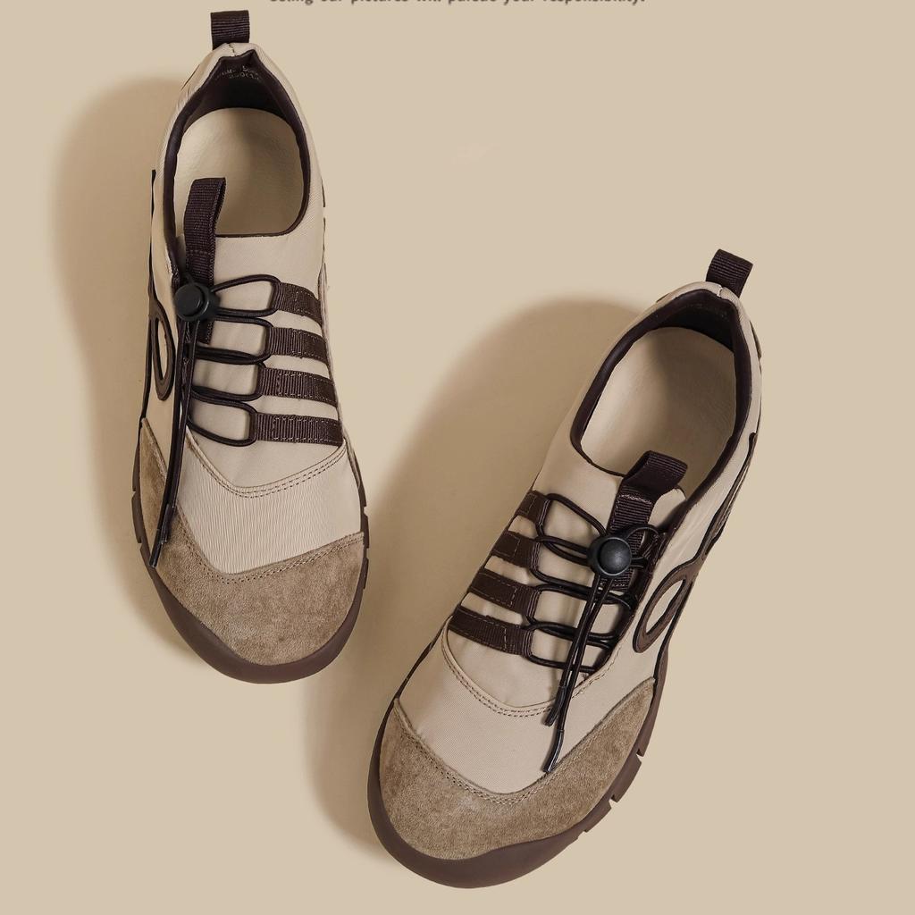 2025 podzim nové platformové baletní tréninkové boty dámské hnědé stahovací sportovní Forrest Gump tátovy boty niche ležérní boty