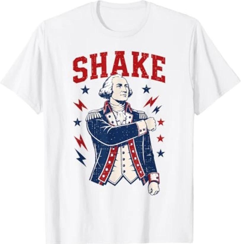 Funny Shake and Bake 4th of July Couple Matching T-Shirt L