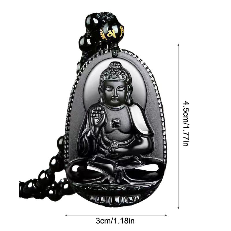 Amitabha Pendant Necklace Carved Buddha Lucky Amulet Necklaces For Women Men Jewelry Gifts