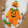 Halloweenový overal pro miminko s čepicí a ponožkami 3dílná sada, Kostým pro novorozence Kombinéza s kapucí a dlouhým rukávem