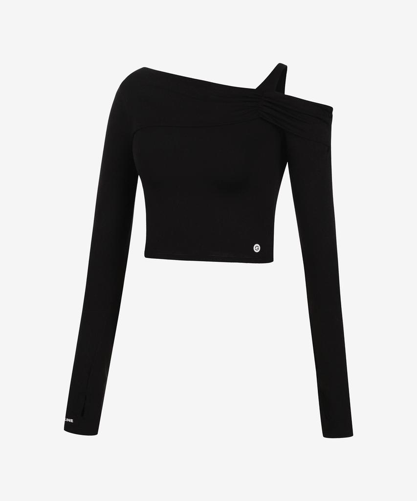 GRANDE LINE Shirred One-Shoulder Long Sleeve