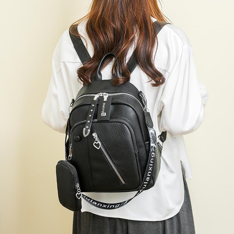 Damen Rucksack aus weichem Leder Vintage Reiserucksack