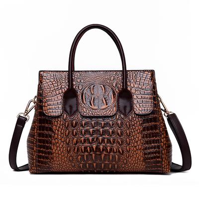 2025 New Fashion High-end Crocodile Leather Women Handbag Large-capacity Waterproof Lightweight Messenger Bag Temperament Commuter Shoulder Bag