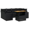VidaXL Salon de Jardin avec Coussins 7 pcs, Canapés de Terrasse, Ensemble de Meubles de Patio, Mobilier d'Extérieur, Noir 3272532