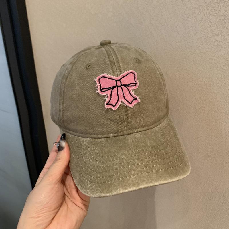 Baseball Peaked Cap Hat Bow Pattern Uv Protection Breathable Quick Gift Dry
