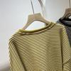 Sweatshirt for Women Oversize Stripe Loose Half-high Neck Casual Pullover Long Sleeve Spring Sweatshirt Top