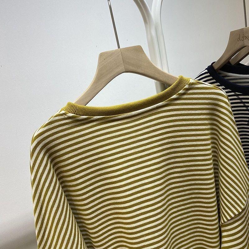 Sweatshirt for Women Oversize Stripe Loose Half-high Neck Casual Pullover Long Sleeve Spring Sweatshirt Top