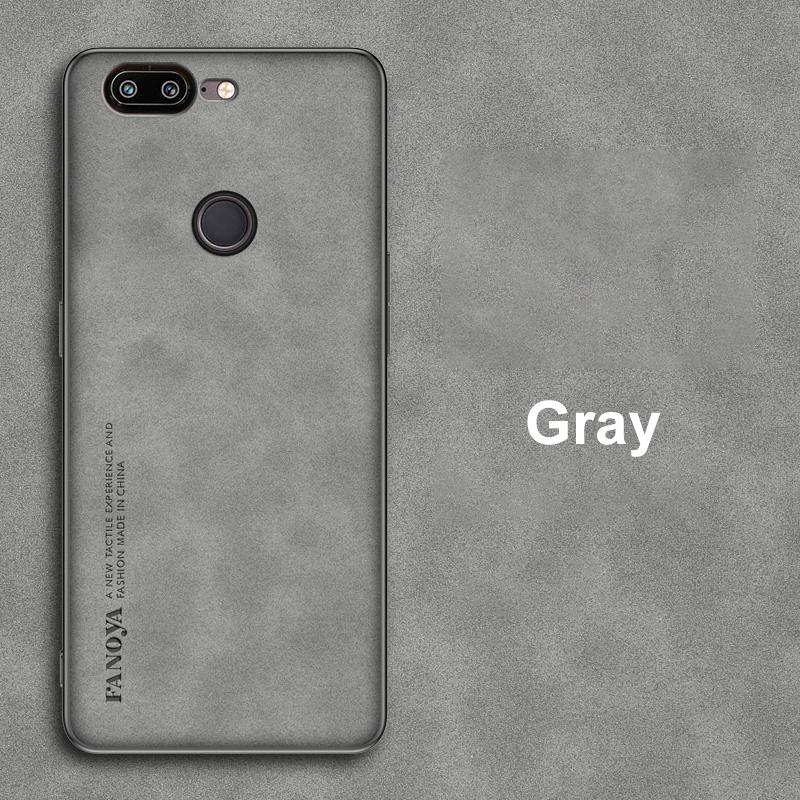 

Luxury Leather Case For OnePlus 5T Back Cover Matte Silicone Shockproof Protection Phone Case For One Plus 5T OnePlus5T Coque For OnePlus 5T сірий колір