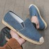 Men Blue Denim Canvas Shoes Social Shoe Male Casual Loafers Designer Shoes Breathable Comfortable Summer Shoe Fashionable Lazy