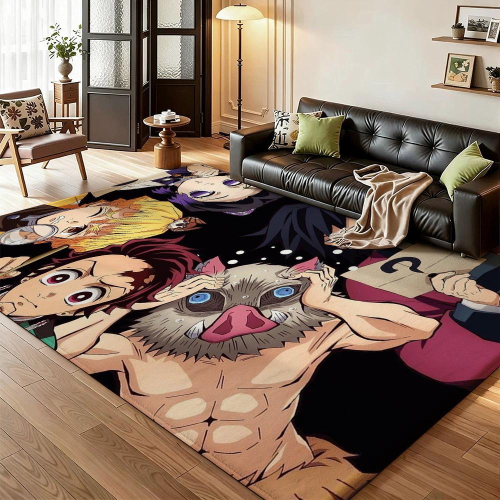 Demon Slayer Character Collection Indoor Rug Thick Nonslip Carpet For Study Reading Area Home Decor Halloween Gift