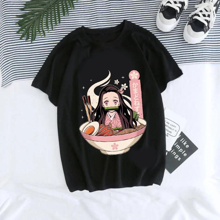 Unisex's T-Shirt Kaus Grafis Anime Demon Slayer Uniseks Tanjirou Kamado Kaus Wanita Kimetsu Kaus Wanito Printed Harajuku T-shirt