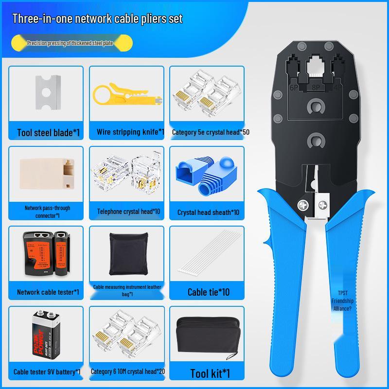 Professional Grade Network Cable Crimping Pliers Set for Cat5, Cat6, Cat7 Connectors