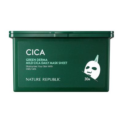 NATURE REPUBLIC Green Derma CICA Denní pleťová maska 30 kusů x Velkokapacitní maska, (350 ml) 1, (CICA / Ceramidy)