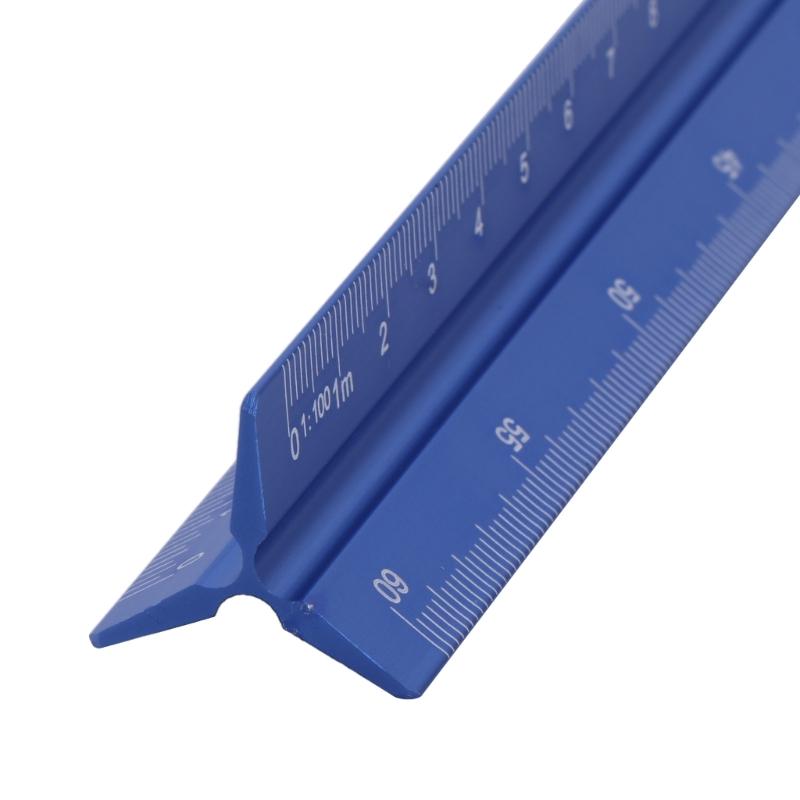Architectural Scale Ruler, 12" 300mm Aluminum Architect Triangular Ruler for Architects, Students, Professional