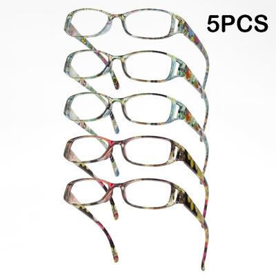 5PCS Women's Presbyopia Reading Glasses Unisex Eyegalsses Stylish Readers for Sight with Diopter Glasses +1.0~4.0