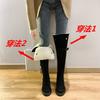Lamb Wool Boots Women Over the Knee Boots 2025 Fleece Thin Snow Boots Women Flat Bottom Internet Celebrity Tall Thin Boots