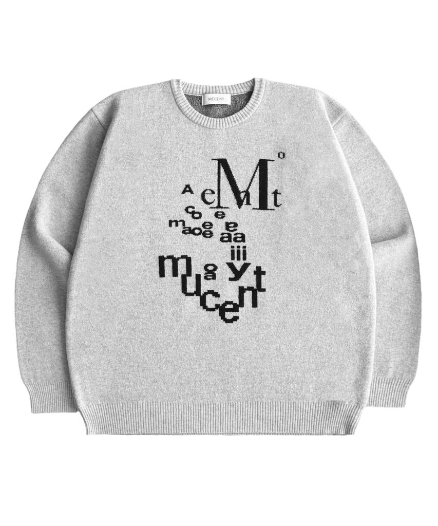 MUCENT Mobius Lettering Logo Lambswool Jacquard Knit Unisex (2 Colors)