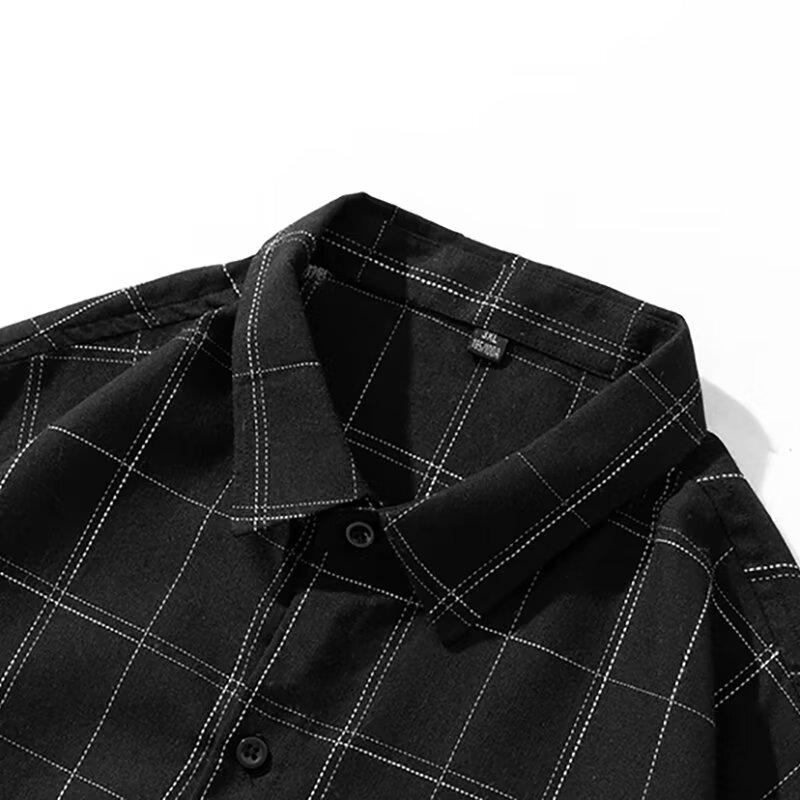 Frühling und Herbst Neues kariertes Hemd Herren Langarm Arbeitsmode Trendhemd Lässige Jacke