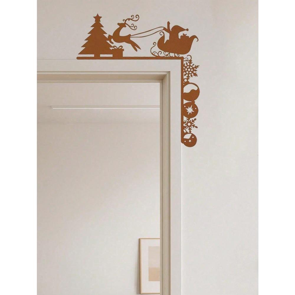 Vintage Metal Sleigh Wall Art, Creative Door Corner Decor, Christmas Party Decoration, 3D Home Accent, Modern Room Decor, Gift Idea