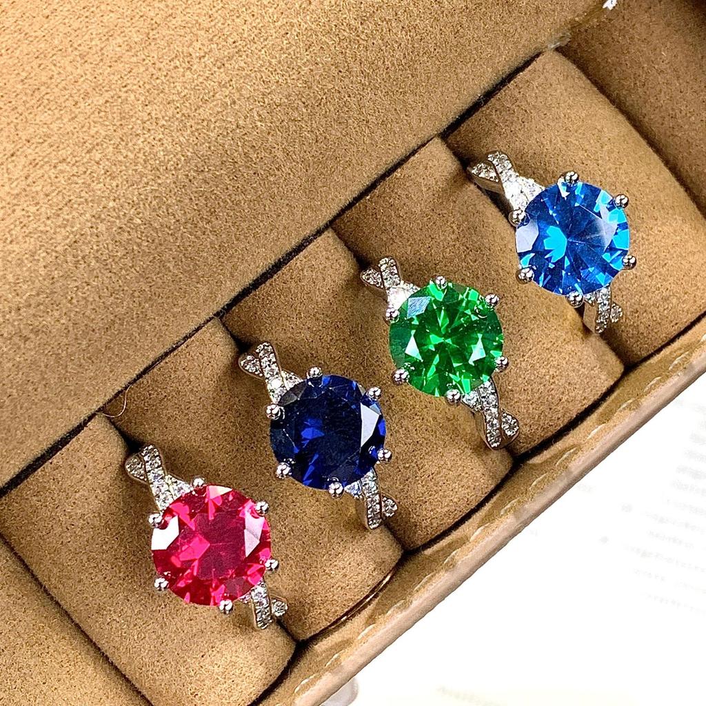 The source is simple, the wind is cultivated, the gemstone is 10mm alive, the adjustable ring is light luxury and high-end jewelry.