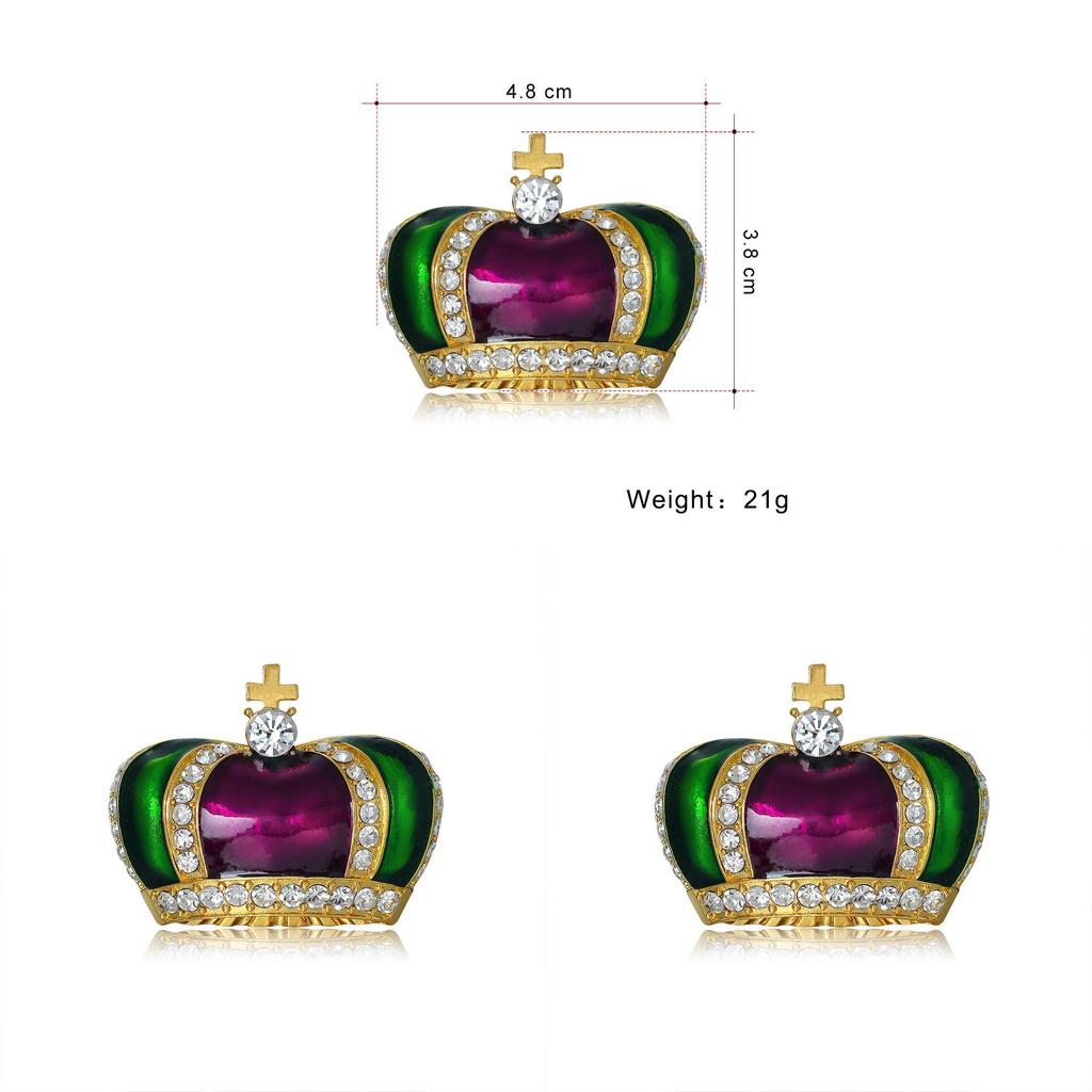 Vintage Crown Brooch Alloy Rhinestone Jewelry For Women And Men