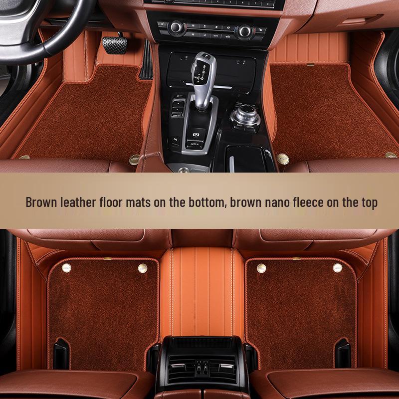 Genuine Leather Full Surround Car Floor Mats for 22 Volkswagen Models: Magotan, Tiguan L, Teramont X, and Passat