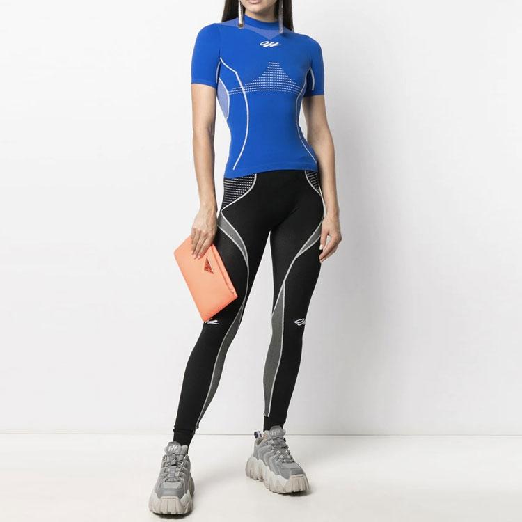 Off-White Athleisure Seamless Leggings Black/White Women Bottoms OWVG020R21KNI0011001