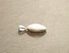 925 Sterling Silver Pendant - Almond Shape - Oval White Pearl Pendant
