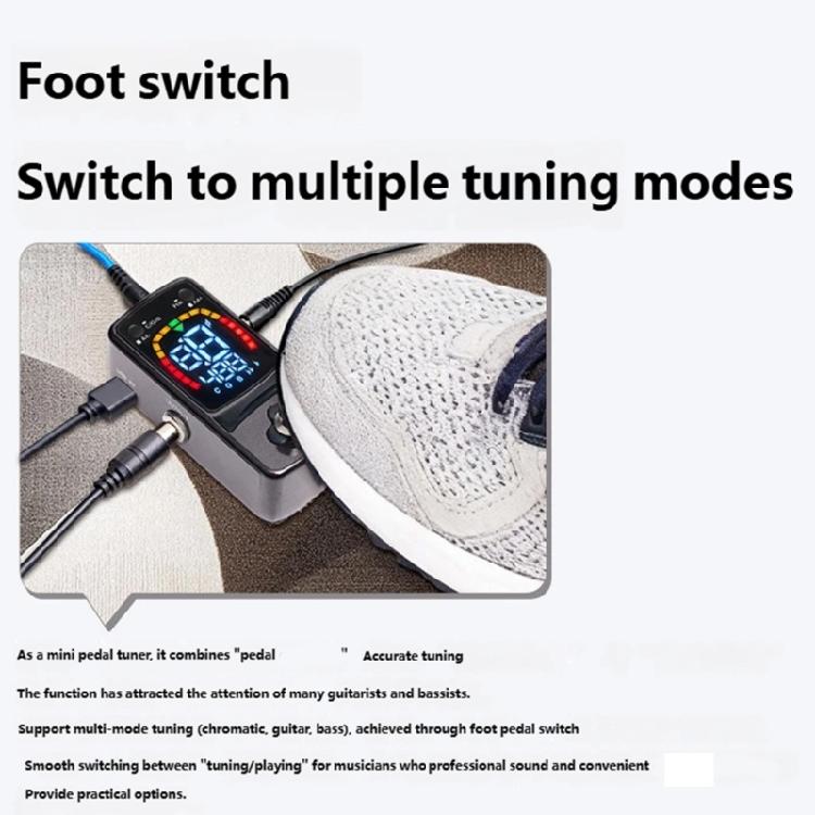 Digital Guitar Pedal Tuner LCD Display Metal Cover Chromatic Guitar Tuner Pedal Effect for Guitar Bass Musicians