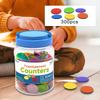 300x Counting Chips Easy Storage Sorting Transparent Round Counters 6 Colors