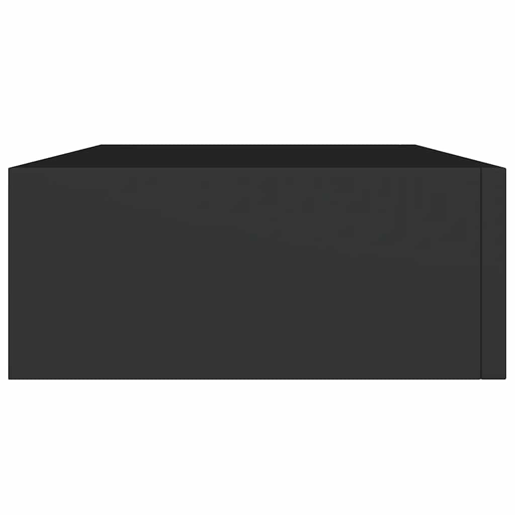 Vidaxl Półki Ścienne Z Szufladą, 2 Szt., Czarne, 40X23,5X10 Cm, Mdf