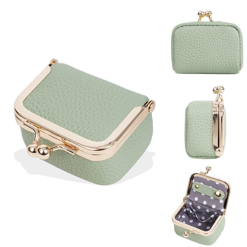 Baellerry Fashion Mini Purse for Women Genuine Leather Ring Earrings Jewelry Storage Box Ladies Coin Purse GZW