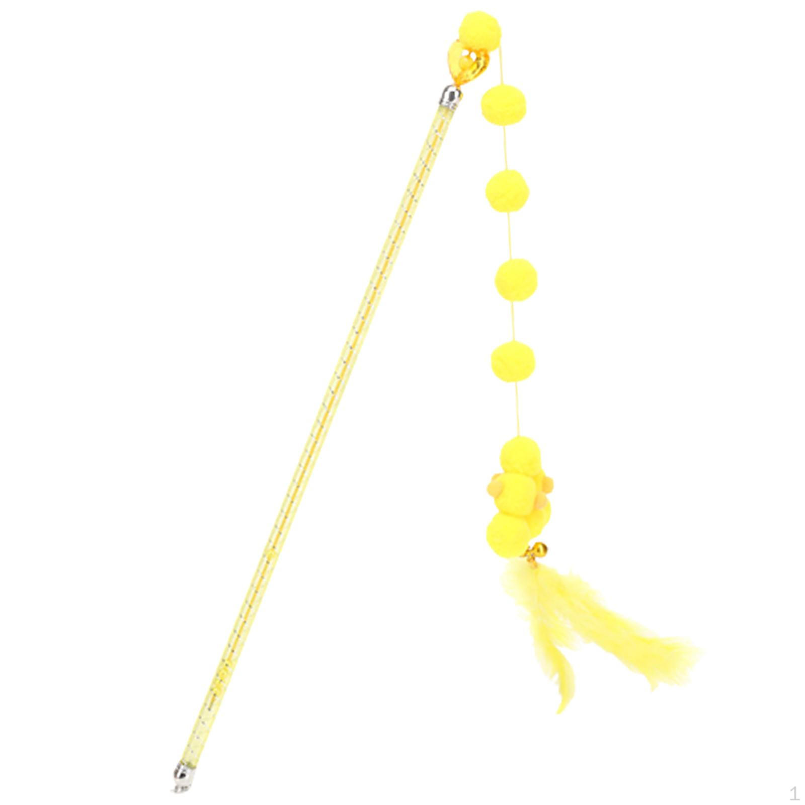 Игрушка-дразнилка для кошек  Перышко с колокольчиком  - Интерактивная игрушка для питомца жёлтый