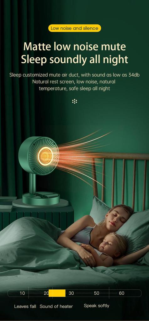 Electric Heater Fan Fast Heating Space Heater Fan Portable Household Electric Heater Home Appliance for Bedroom Heating